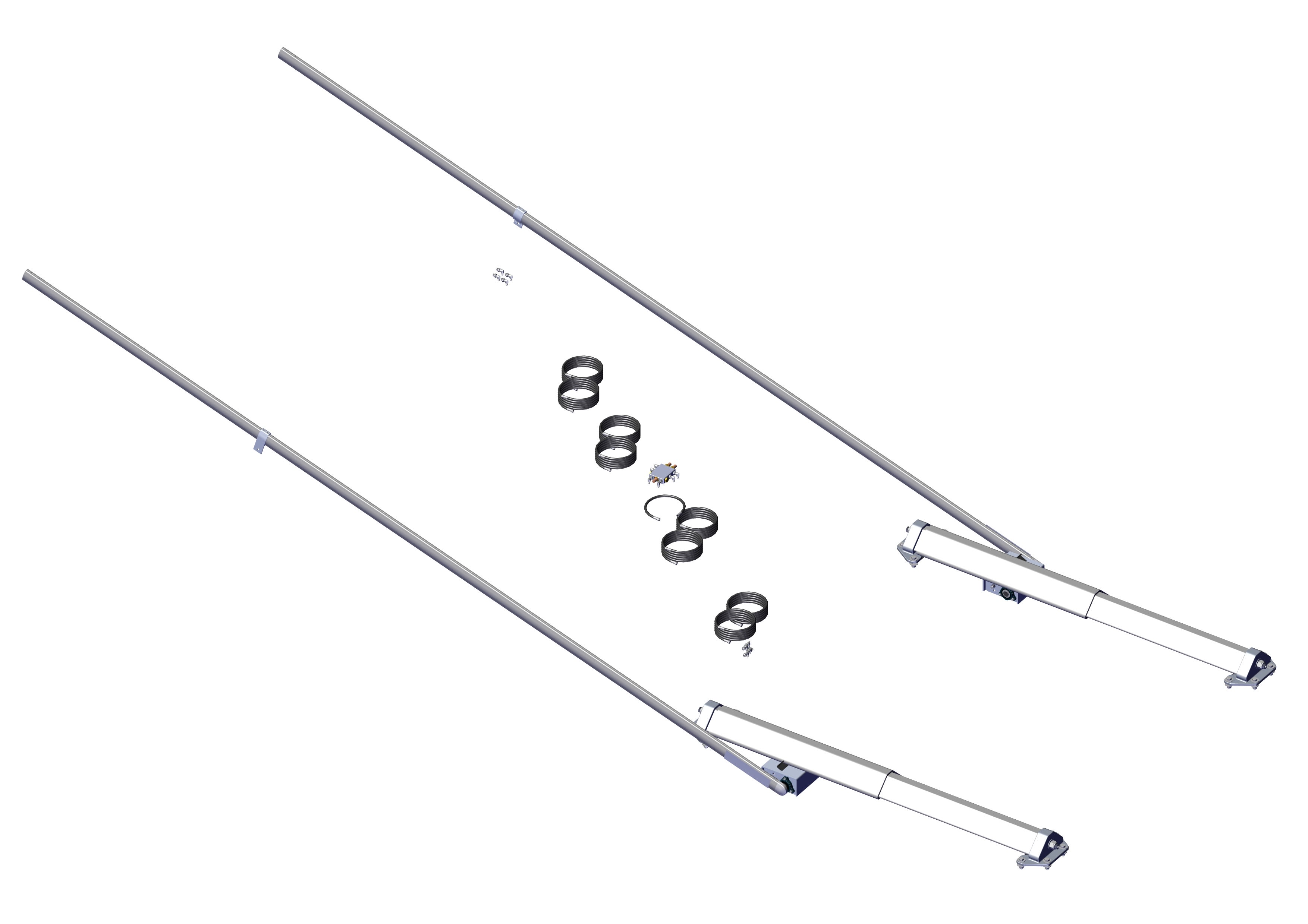 Pivot Set, 3ft Low Profile Sliding 8 Spring Pivot Set w/192